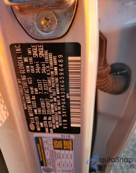 2019 Kia Sorento L из США, поврежденный, VIN 5XYPG4A30KG596489